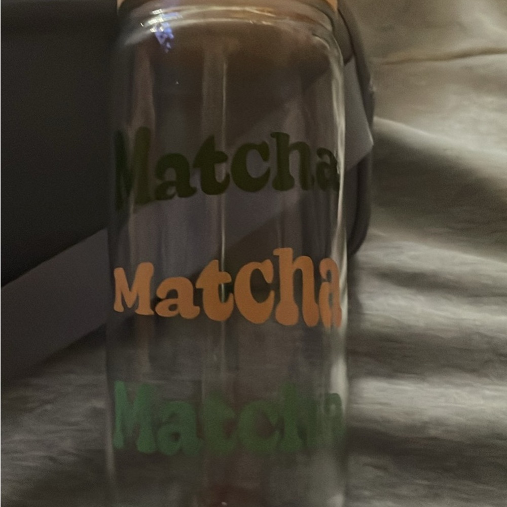 Marshalls Green and Gold Matcha Glass Bottle